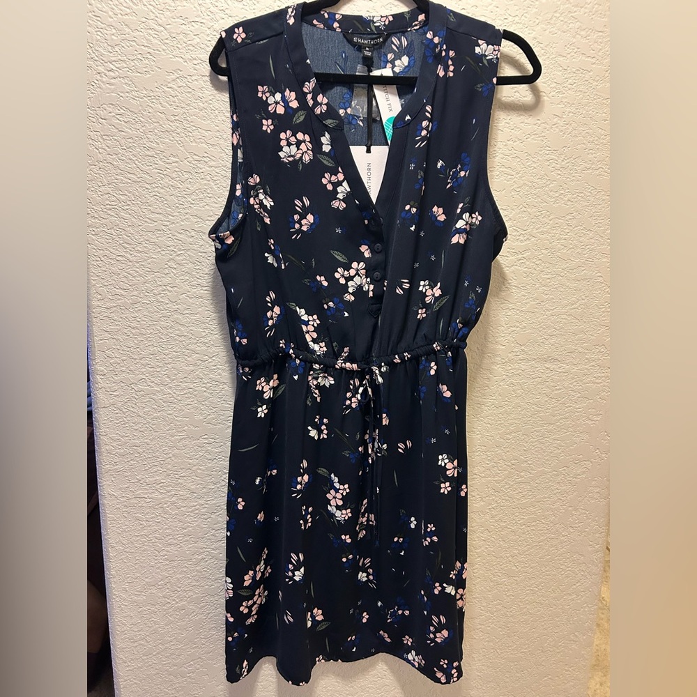 41 Hawthorn NWT Blue Floral Sleeveless Dress, Size XL